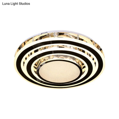 DecorBites™ DecorBites™ LED Ceiling Fixture - Sleek Black Circle Flush Mount Light with Acrylic Shade