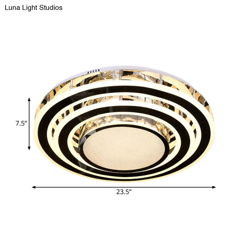 DecorBites™ DecorBites™ LED Ceiling Fixture - Sleek Black Circle Flush Mount Light with Acrylic Shade