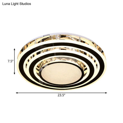 DecorBites™ DecorBites™ LED Ceiling Fixture - Sleek Black Circle Flush Mount Light with Acrylic Shade