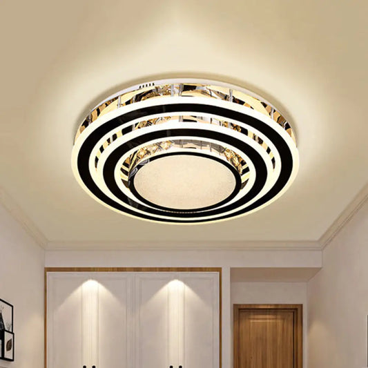 DecorBites™ DecorBites™ LED Ceiling Fixture - Sleek Black Circle Flush Mount Light with Acrylic Shade