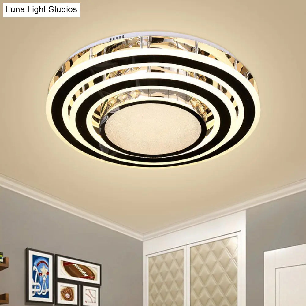 DecorBites™ DecorBites™ LED Ceiling Fixture - Sleek Black Circle Flush Mount Light with Acrylic Shade