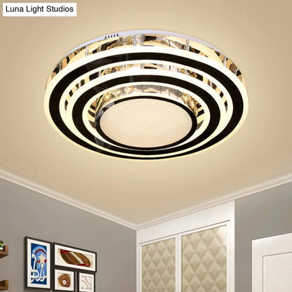 DecorBites™ DecorBites™ LED Ceiling Fixture - Sleek Black Circle Flush Mount Light with Acrylic Shade