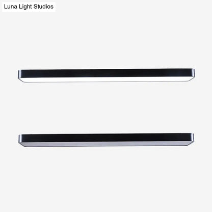 DecorBites™ DecorBites™ LED Ceiling Lamp for Conference Rooms – Simplicity Black Flush Light with Acrylic Shade (23.5"/47"/59" Long)