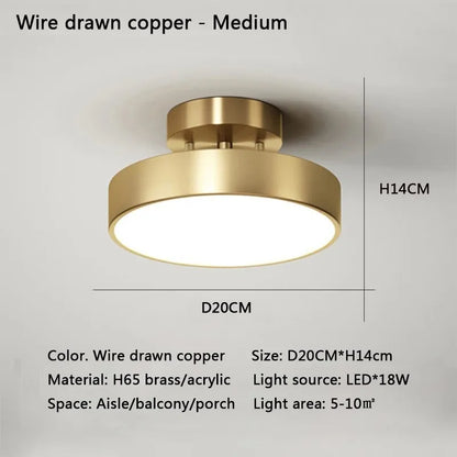 LED Ceiling Light for Bedroom and Living Room - Gold 20CM / Warm white