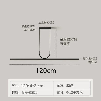 LED Chandelier for Dining Room - Nordic Minimalist - Black 120 cm / Remote dimmable - Chandelier