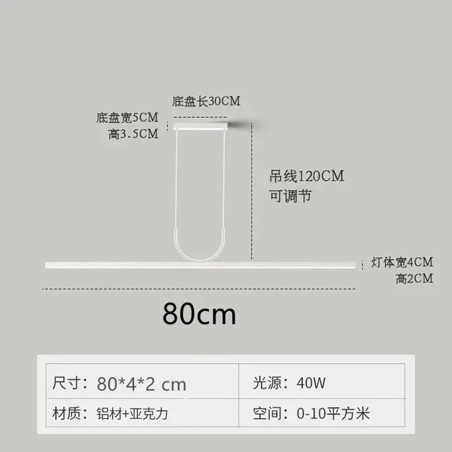 LED Chandelier for Dining Room - Nordic Minimalist - White 80 cm / Remote dimmable - Chandelier