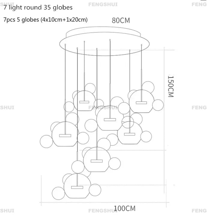 LED Chandelier for Nordic Decor - Bubble Ball - Chandelier