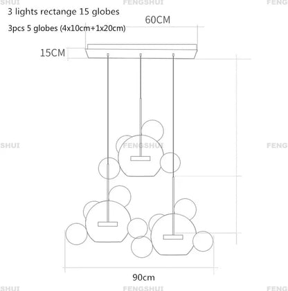 LED Chandelier for Nordic Decor - Bubble Ball - Chandelier