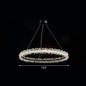 LED Circle Chandelier with Crystal Beads - Elegant Living Room Pendant Light