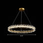 LED Circle Chandelier with Crystal Beads - Elegant Living Room Pendant Light