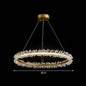 LED Circle Chandelier with Crystal Beads - Elegant Living Room Pendant Light