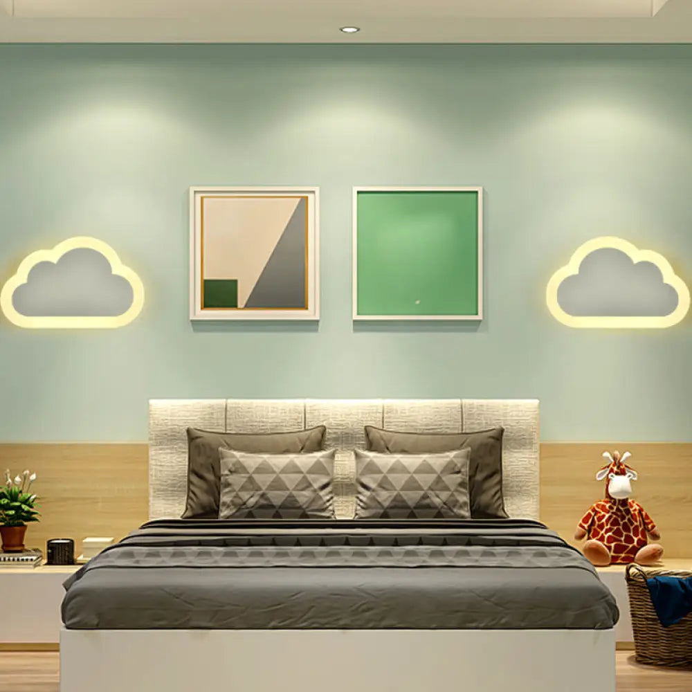DecorBites™ LED Cloud Wall Sconce in White for Simple Living Room Lighting