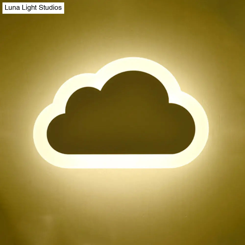 DecorBites™ LED Cloud Wall Sconce in White for Simple Living Room Lighting