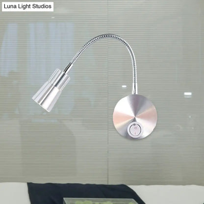 DecorBites™ LED Corridor Reading Wall Light with Mini Metal Shade - Warm/White Lighting Sconce Lamp in Chrome