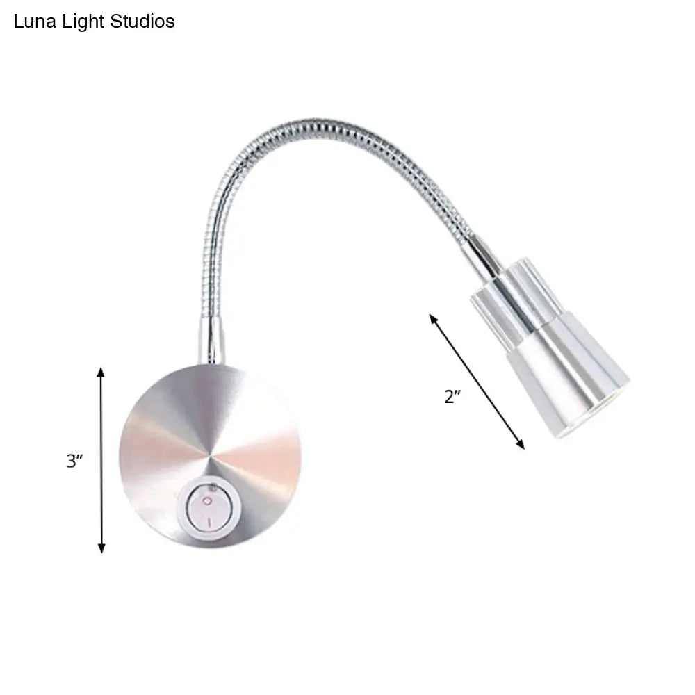 DecorBites™ LED Corridor Reading Wall Light with Mini Metal Shade - Warm/White Lighting Sconce Lamp in Chrome