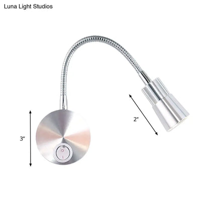 DecorBites™ LED Corridor Reading Wall Light with Mini Metal Shade - Warm/White Lighting Sconce Lamp in Chrome