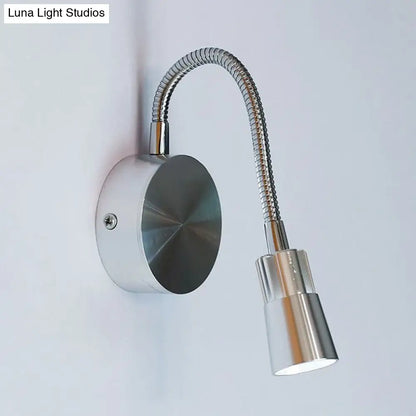 DecorBites™ LED Corridor Reading Wall Light with Mini Metal Shade - Warm/White Lighting Sconce Lamp in Chrome