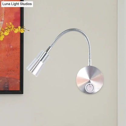 DecorBites™ LED Corridor Reading Wall Light with Mini Metal Shade - Warm/White Lighting Sconce Lamp in Chrome