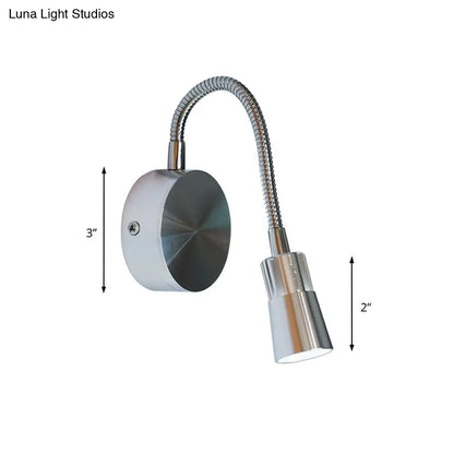 DecorBites™ LED Corridor Reading Wall Light with Mini Metal Shade - Warm/White Lighting Sconce Lamp in Chrome