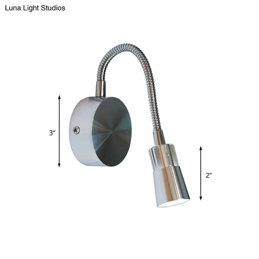 DecorBites™ LED Corridor Reading Wall Light with Mini Metal Shade - Warm/White Lighting Sconce Lamp in Chrome