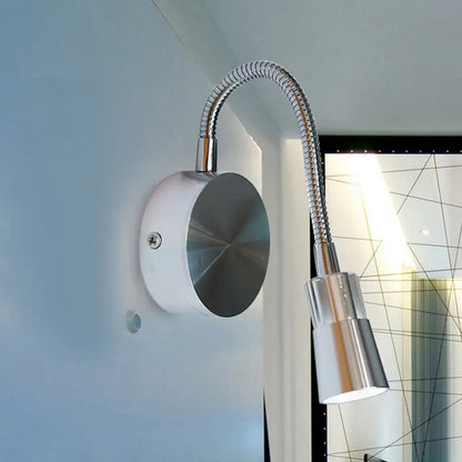 DecorBites™ LED Corridor Reading Wall Light with Mini Metal Shade - Warm/White Lighting Sconce Lamp in Chrome