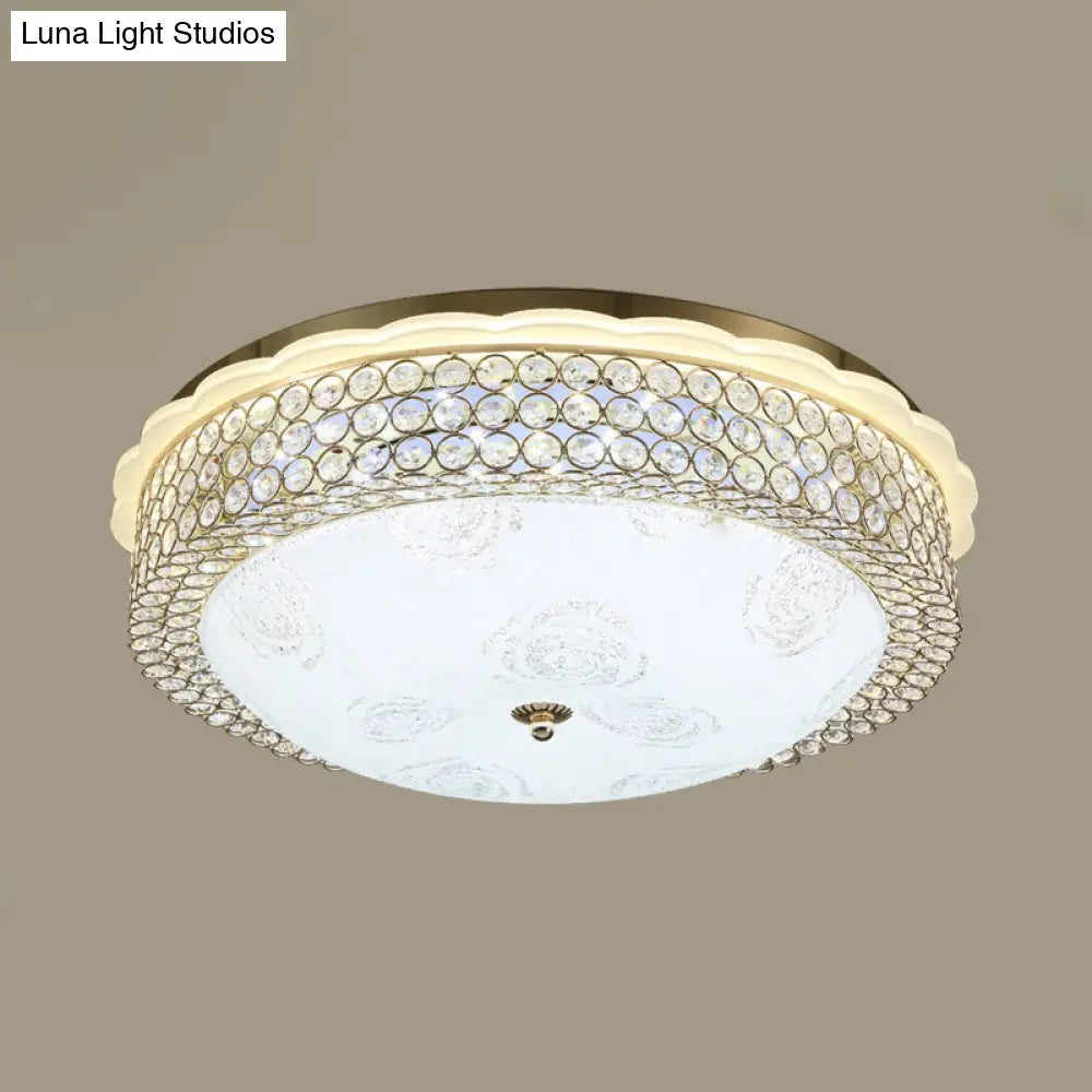 DecorBites™ DecorBites™ LED Crystal Bead Flushmount Lamp for Foyer - Modernist Circle Design, 16"/19.5" Wide