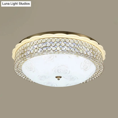 DecorBites™ DecorBites™ LED Crystal Bead Flushmount Lamp for Foyer - Modernist Circle Design, 16"/19.5" Wide