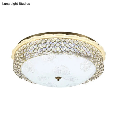 DecorBites™ DecorBites™ LED Crystal Bead Flushmount Lamp for Foyer - Modernist Circle Design, 16"/19.5" Wide