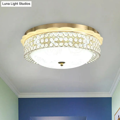 DecorBites™ DecorBites™ LED Crystal Bead Flushmount Lamp for Foyer - Modernist Circle Design, 16"/19.5" Wide