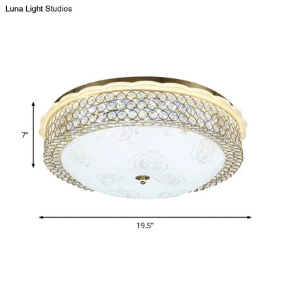 DecorBites™ DecorBites™ LED Crystal Bead Flushmount Lamp for Foyer - Modernist Circle Design, 16"/19.5" Wide