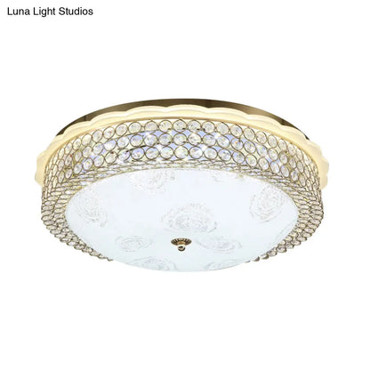 DecorBites™ DecorBites™ LED Crystal Bead Flushmount Lamp for Foyer - Modernist Circle Design, 16"/19.5" Wide