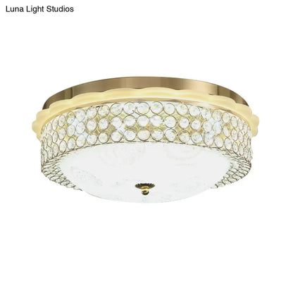 DecorBites™ DecorBites™ LED Crystal Bead Flushmount Lamp for Foyer - Modernist Circle Design, 16"/19.5" Wide