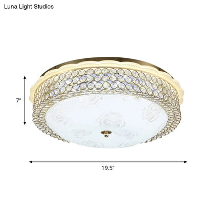DecorBites™ DecorBites™ LED Crystal Bead Flushmount Lamp for Foyer - Modernist Circle Design, 16"/19.5" Wide