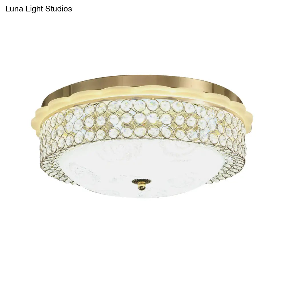 DecorBites™ DecorBites™ LED Crystal Bead Flushmount Lamp for Foyer - Modernist Circle Design, 16"/19.5" Wide