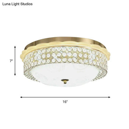 DecorBites™ DecorBites™ LED Crystal Bead Flushmount Lamp for Foyer - Modernist Circle Design, 16"/19.5" Wide