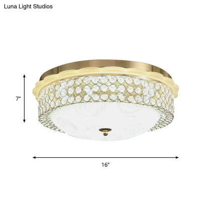 DecorBites™ DecorBites™ LED Crystal Bead Flushmount Lamp for Foyer - Modernist Circle Design, 16"/19.5" Wide