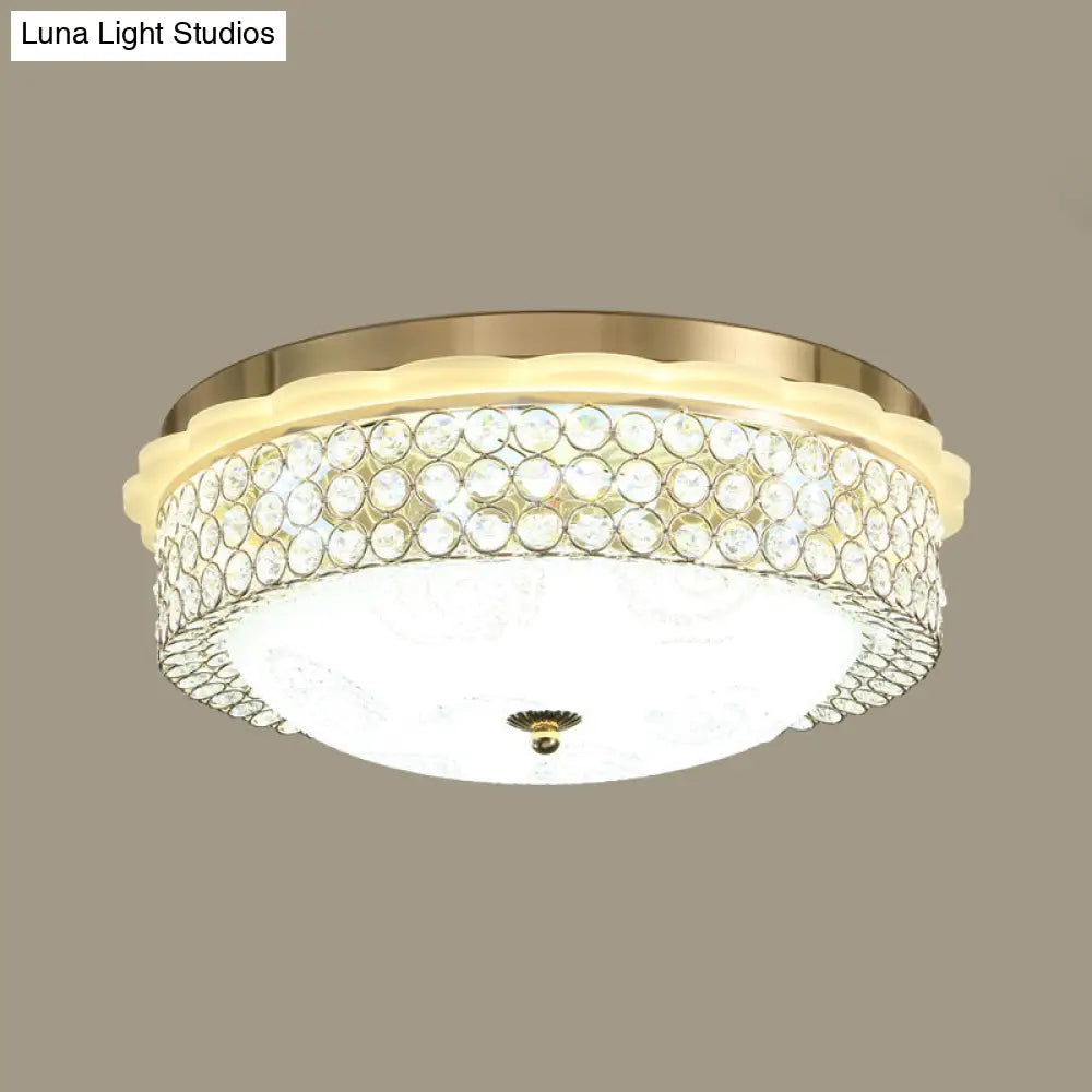 DecorBites™ DecorBites™ LED Crystal Bead Flushmount Lamp for Foyer - Modernist Circle Design, 16"/19.5" Wide