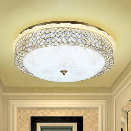 DecorBites™ DecorBites™ LED Crystal Bead Flushmount Lamp for Foyer - Modernist Circle Design, 16"/19.5" Wide