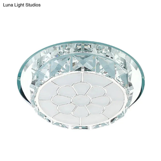 DecorBites™ DecorBites™ LED Crystal Ceiling Light - Elegant Chrome Floral Design in 3 Light Options, Ideal for Corridors - Recessed or Surface Mount