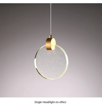 LED Crystal Pendant Light for Bedroom and Bathroom