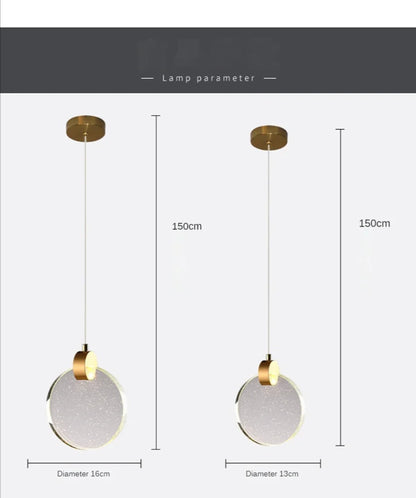 LED Crystal Pendant Light for Bedroom and Bathroom
