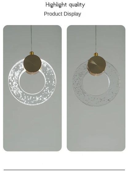 LED Crystal Pendant Light for Bedroom and Bathroom