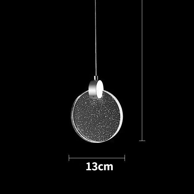 LED Crystal Pendant Light for Bedroom and Bathroom - chrome round 13cm / cold light