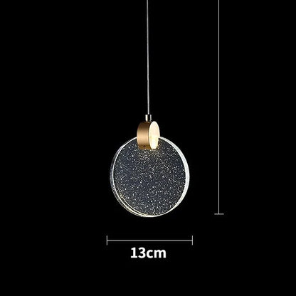 LED Crystal Pendant Light for Bedroom and Bathroom - gold round 13cm / cold light