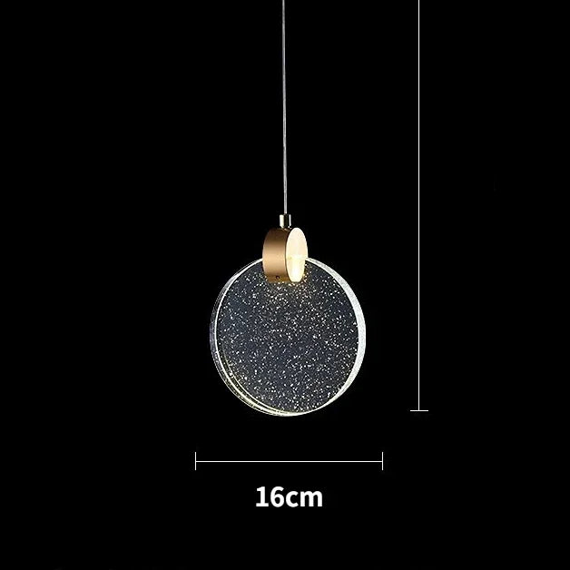 LED Crystal Pendant Light for Bedroom and Bathroom - gold round 16cm / cold light