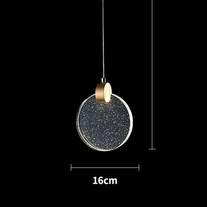 LED Crystal Pendant Light for Bedroom and Bathroom - gold round 16cm / cold light