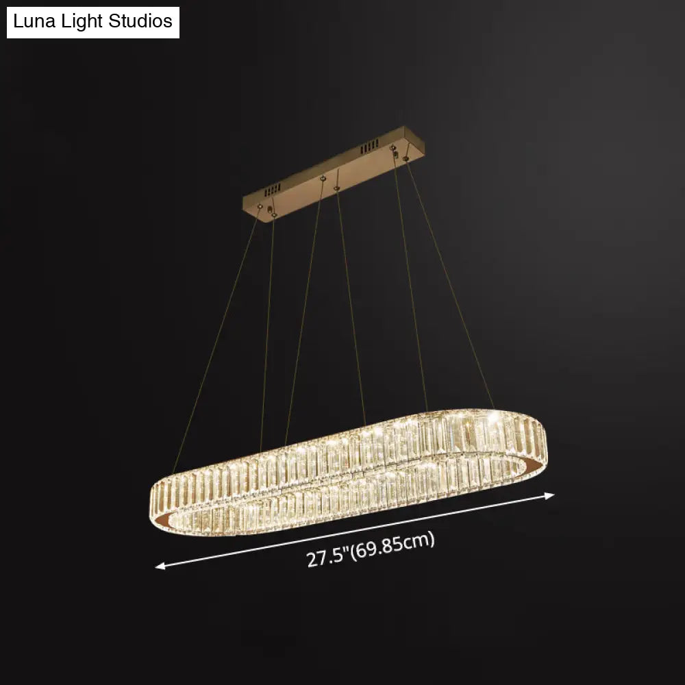 DecorBites™ LED Crystal Pendant Light for Restaurant with Stainless Steel Island Design