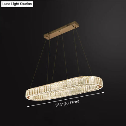 DecorBites™ LED Crystal Pendant Light for Restaurant with Stainless Steel Island Design