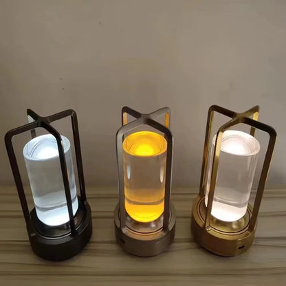 LED crystal table lamp Plastic Rechargeable touch night lamp Bedroom Bedside table lamp Restaurant decorative lamp