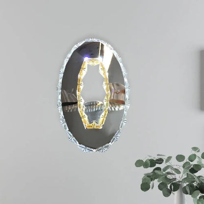 DecorBites™ LED Crystal Wall Sconce for Modern Bedrooms - Circular Design in Chrome with Warm/White Light